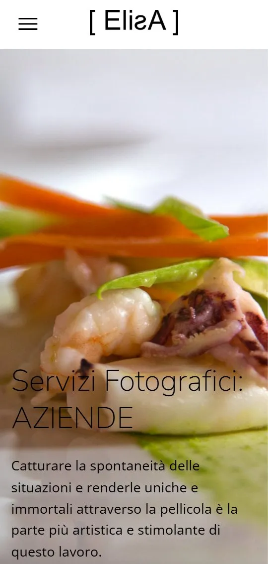 Il sito di Elisa Studio Fotografico sul telefono