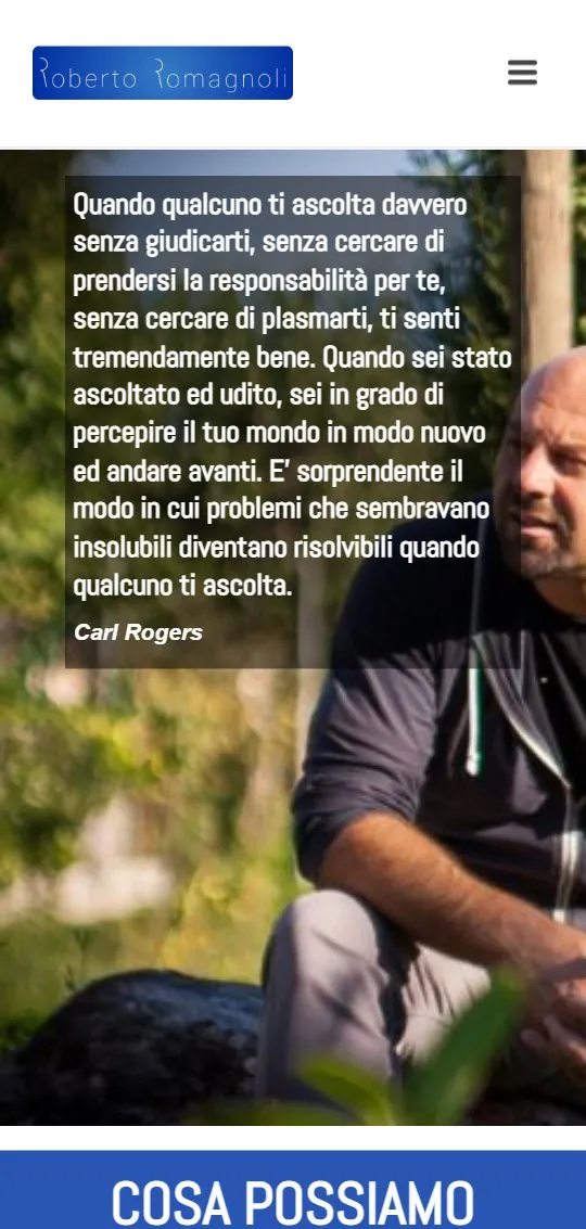 Il sito di Roberto Romagnoli sul telefono