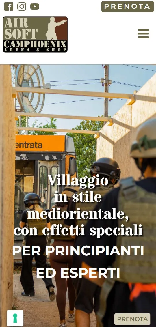 Il sito di Camphoenix sul telefono