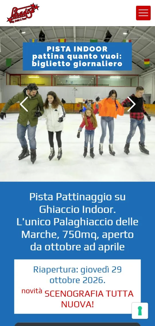 Il sito di Paradise sul telefono