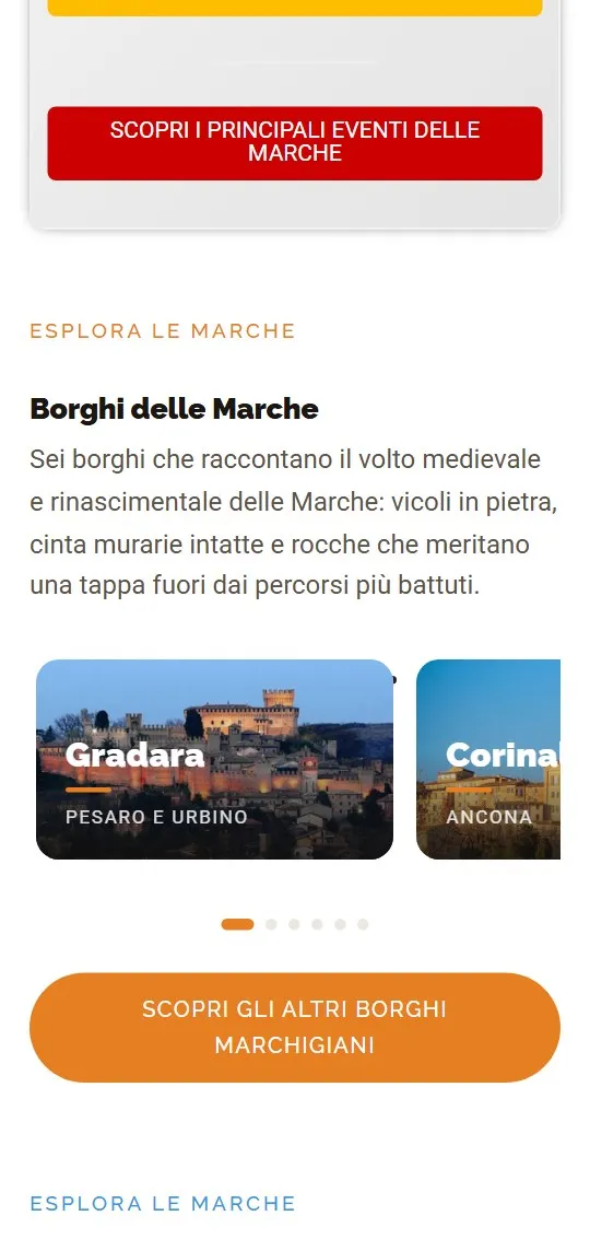 Il sito di Amarche sul telefono