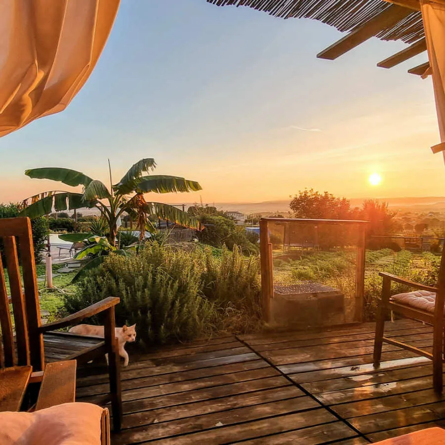 Una terrazza di Rosa Antica al tramonto